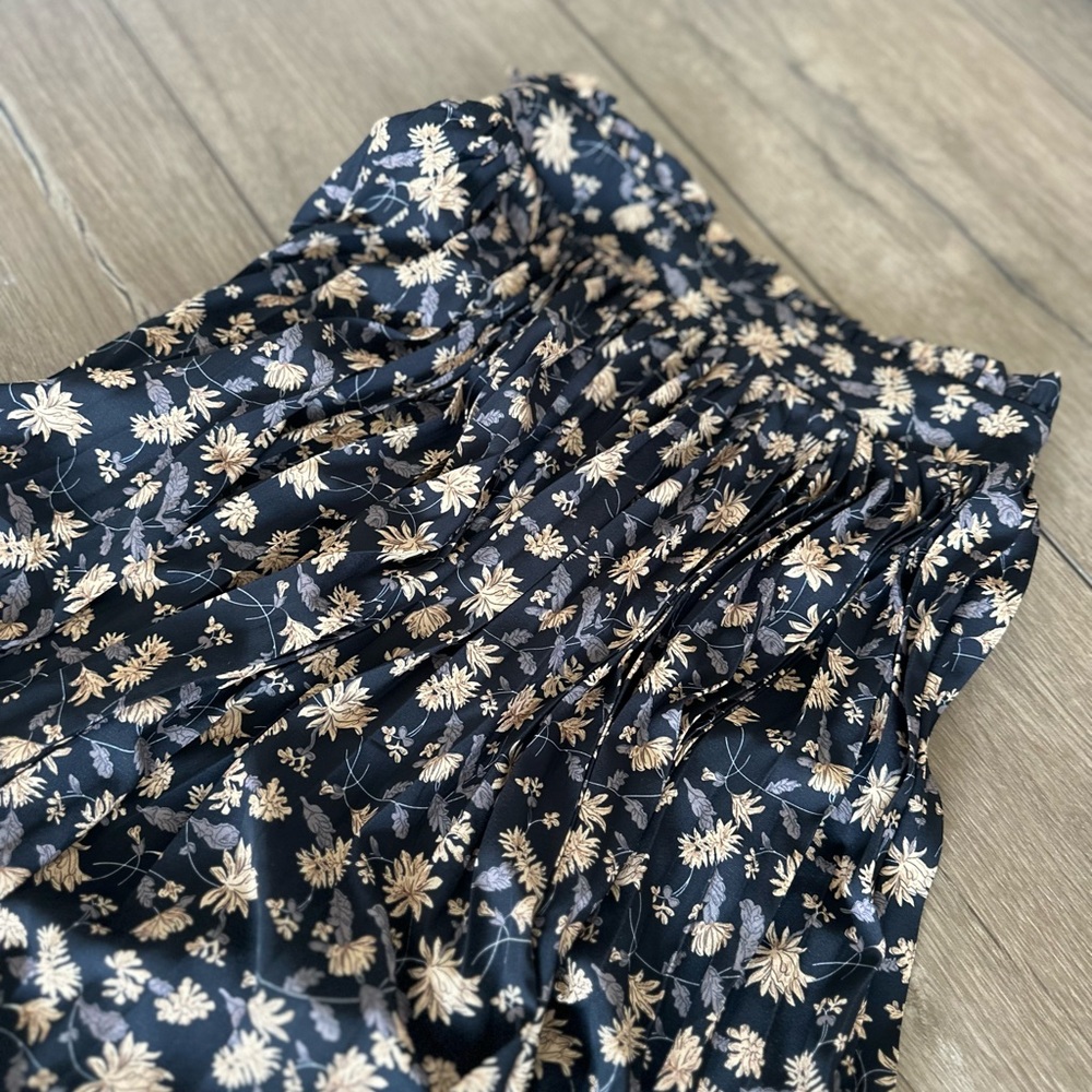 Floral Maxi Skirt in Black and Cream